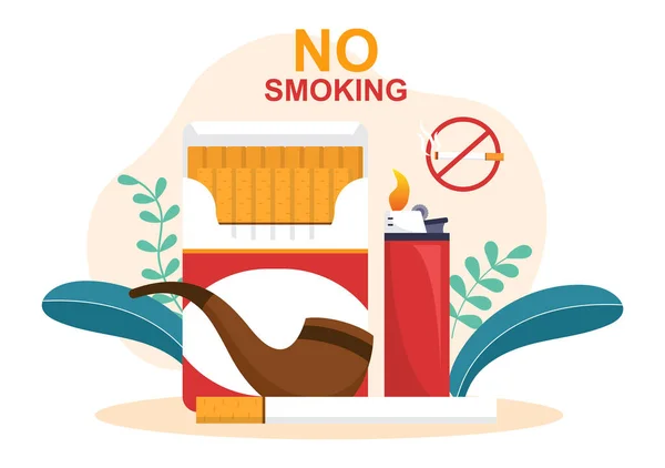 Dejar Fumar Fumar Cigarrillos Para Luchar Contra Hábito Fumar Poco — Vector de stock