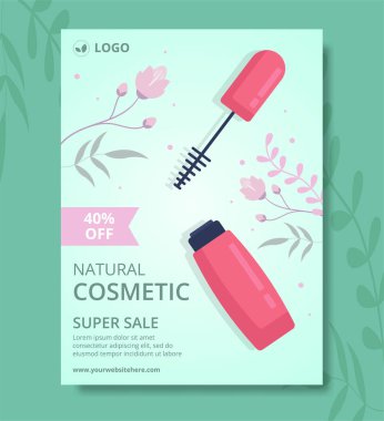 Makyaj Kozmetik Koleksiyonu Poster Şablonu Çizim Arkaplan Çizimi