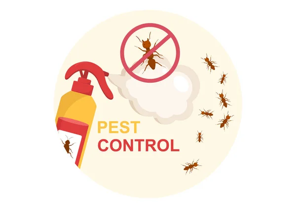 Pest Control Service Exterminator Insects Sprays House Hygiene Disinfection Flat — стоковый вектор