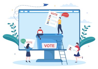 Political Candidate Cartoon Hand Drawn Illustration with Debates Concept for Promotion, Election Campaign, Active Discussion and Get Votes