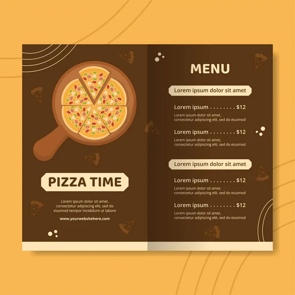 Pizza Food Template Hand Drawn Cartoon Background Vector Illustration — стоковый вектор