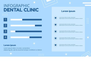 Dental Clinic Infographic Template Hand Drawn Cartoon Flat Illustration