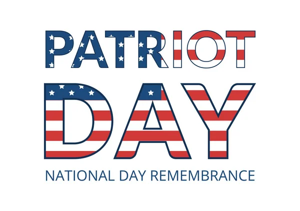 Patriot Day Usa Celebration Hand Drawn Cartoon Flat Illustration American — Vector de stock