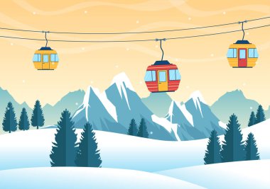 Snowboarding Hand Drawn Cartoon Flat Illustration of People in Winter Outfit Sliding and Jumping with Snowboards at Snowy Mountain Sides or Slopes