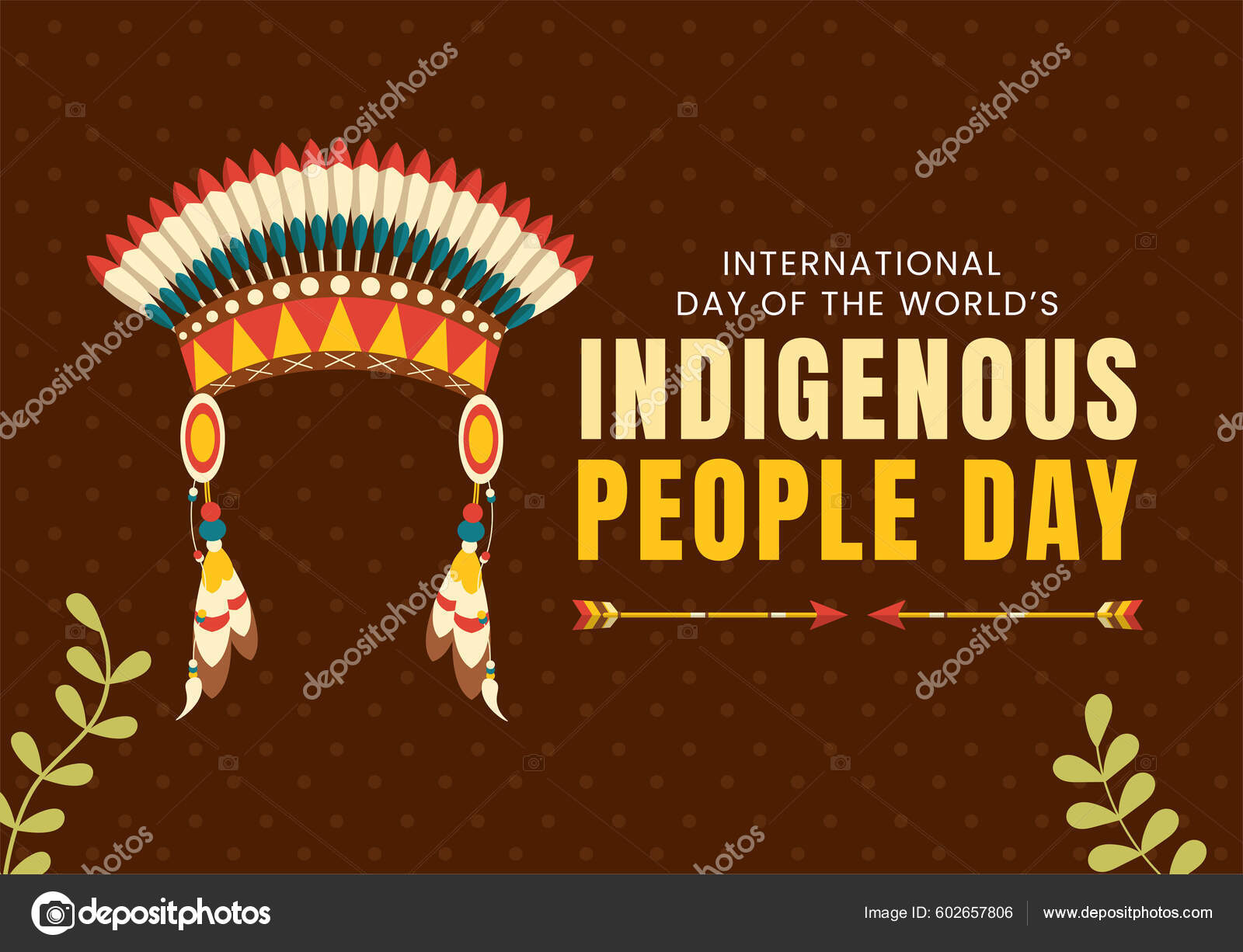 Worlds Indigenous Peoples Day August Hand Drawn Cartoon Flat