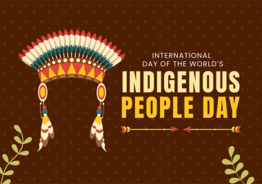 Worlds Indigenous Peoples Day on August 9 Hand Drawn Cartoon Flat Illustration to Raise Awareness and Protect the Rights Population