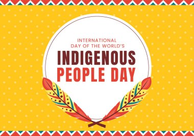 Worlds Indigenous Peoples Day on August 9 Hand Drawn Cartoon Flat Illustration to Raise Awareness and Protect the Rights Population