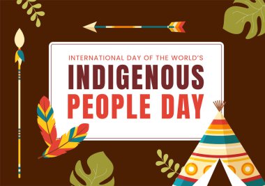 Worlds Indigenous Peoples Day on August 9 Hand Drawn Cartoon Flat Illustration to Raise Awareness and Protect the Rights Population