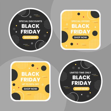 Black Friday Give Big Discount Label Template Hand Drawn Cartoon Flat Illustration