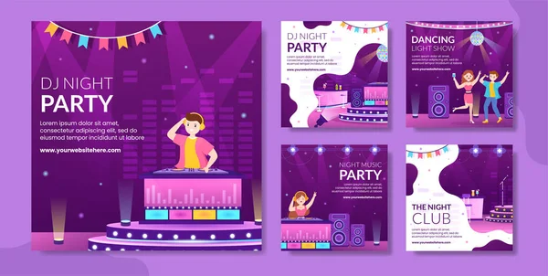 Вечеринка Night Club Party Социальных Сетях — стоковый вектор