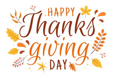 Happy Thanksgiving Celebration Template Hand Drawn Cartoon Flat Illustration with Turkey, Leaves, Chicken or Pumpkin Design