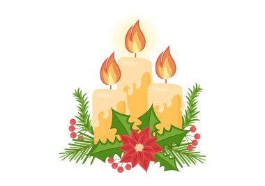 First Sunday of Advent or the Beginning of a New Church Year Which Takes Place on November 27 in Template Hand Drawn Cartoon Flat Illustration