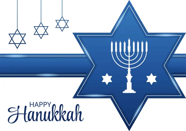 Happy Hanukkah Jewish holiday Template Hand Drawn Cartoon Flat Illustration with Menorah, Sufganiyot, Dreidel and Traditional Symbols