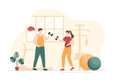 Kişisel Eğitmen ya da Spor Eğitmeni El Çizimi Çizim Çizimi Çizimi Çizim Şablonu Çalışan Esneme, Uygunluk ve Doğru Duruş