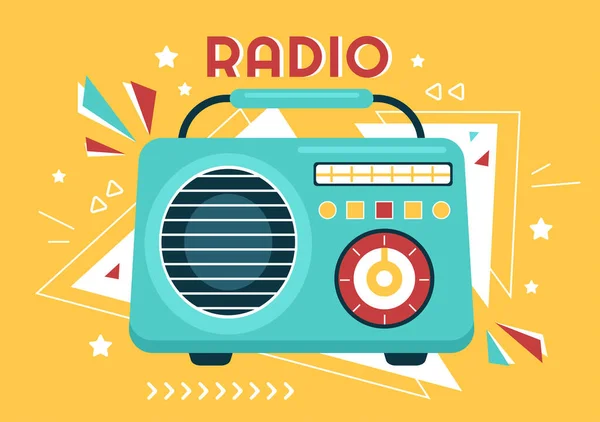 Reproductor Radio Para Grabar Talk Show Entrevistas Celebridad Escuchar Música — Archivo Imágenes Vectoriales