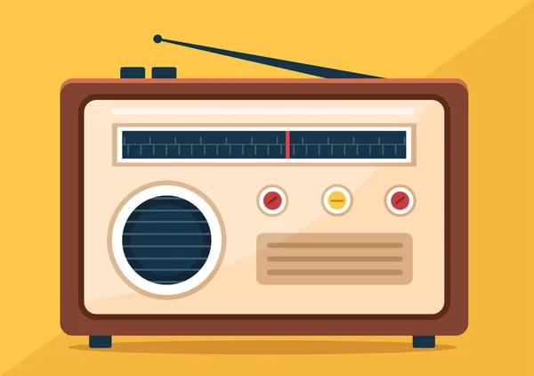 Lettore Radio Record Talk Show Interviste Celebrità Ascolto Musica Stile — Vettoriale Stock