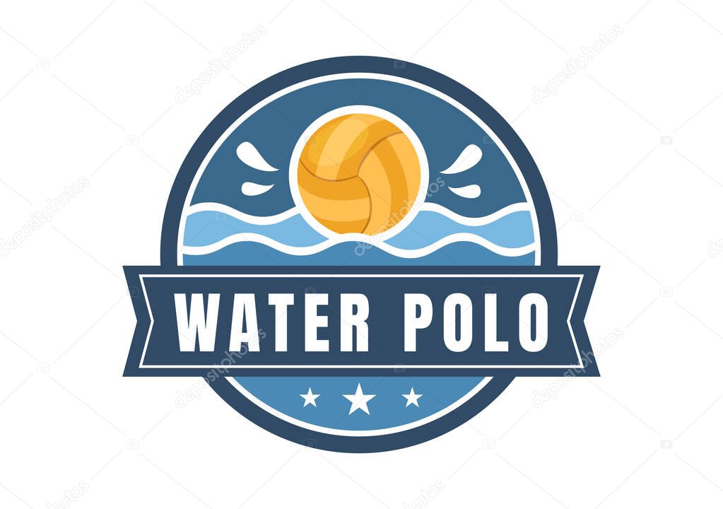 Water Polo Sport Player Playing to Throw the Ball on the Opponent's Goal in the Swimming Pool in Flat Cartoon Hand Drawn Templates Illustration