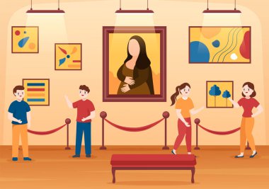 Sergi Müzesi 'ndeki Sanat Galerisi Ziyaretçileri Modern Soyut Resimleri Çağdaş ve Fotoğraf Çizer Çizer El Şablonu Fotoğraflarını İzliyor