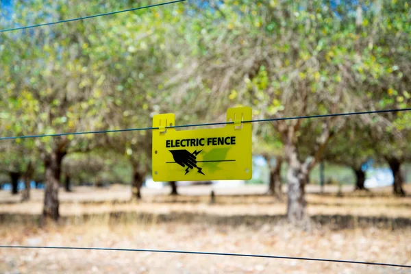 農場の電気フェンス — ストック写真
