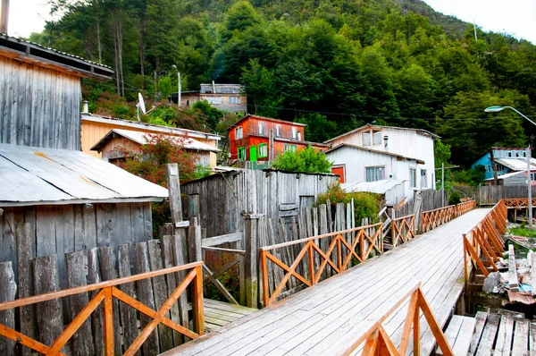 Caleta Tortel Village Chile — Stockfoto
