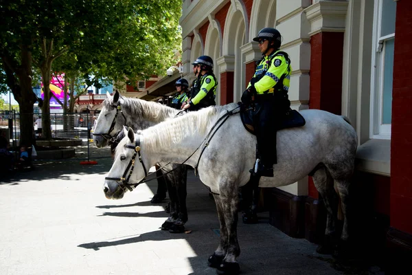 Perth Australia November 2021 Police Patrolling Freedom Rally Protest Vaccine — Stock Photo, Image