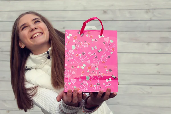 Shopping in Valentine's Day. — Stock Photo, Image