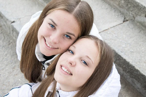 Close-up of pretty twins — Stock Photo, Image