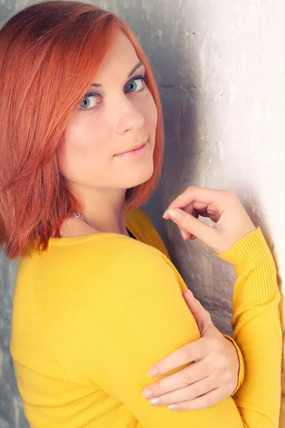 Portrait of a beautiful red-haired girl — Stock Photo, Image