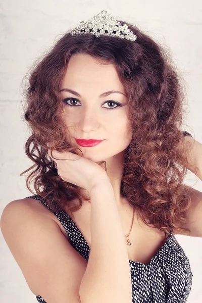 Beautiful girl with tiara — Stock Photo, Image