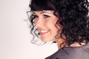 Beautiful curly brunette