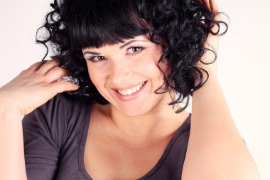 Beautiful curly brunette