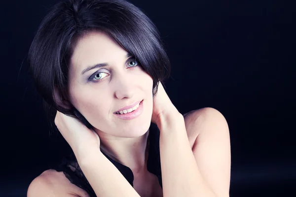 Portrait of a beautiful woman with short hair — Stock Photo, Image