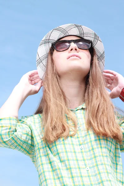 Summer urban fashion. Beautiful young girl Stock Photo