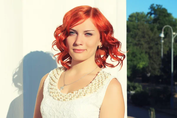 Beautiful red-haired girl — Stock Photo, Image