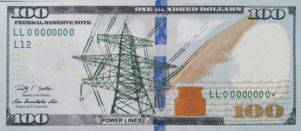Dollar Image High Voltage Electric Line Concept Electricity Shortage — Stock Photo, Image