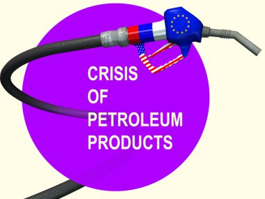 Hortumu ABD, Rusya ve Avrupa Birliği bayraklarının dokularıyla doldurmak. 3d oluşturma.