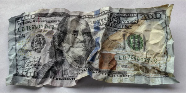 Kırışmış yüz Amerikan doları..                         