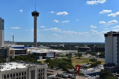 San Antonio 'daki bir çatıdan uzay iğnesinin görüntüsü