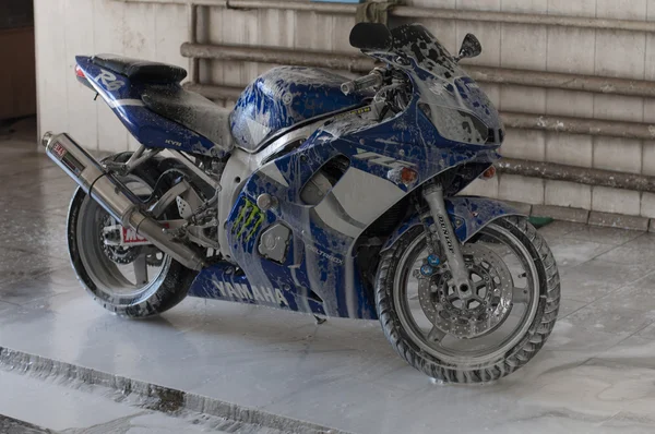 Lavado de motocicleta Yamaha R6 Imagen de stock