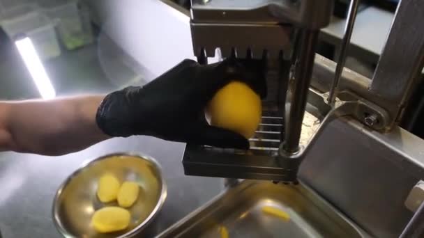 Gătit prăjit cartofi prăjiți prânz gătit — Videoclip de stoc