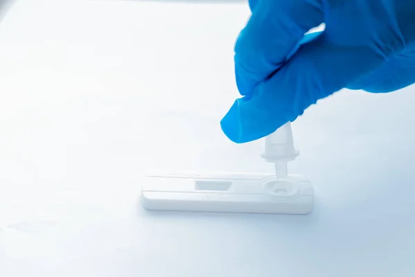 Scientist Making Antigen Rapid Test Kit Viral Disease Covid Ncov — Stock Photo, Image