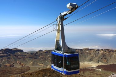 Detail of cable-car going up to pico del teide clipart