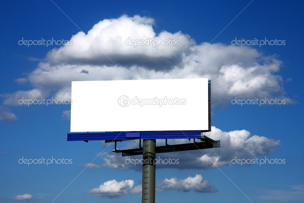 White advertise board against cloudy sky