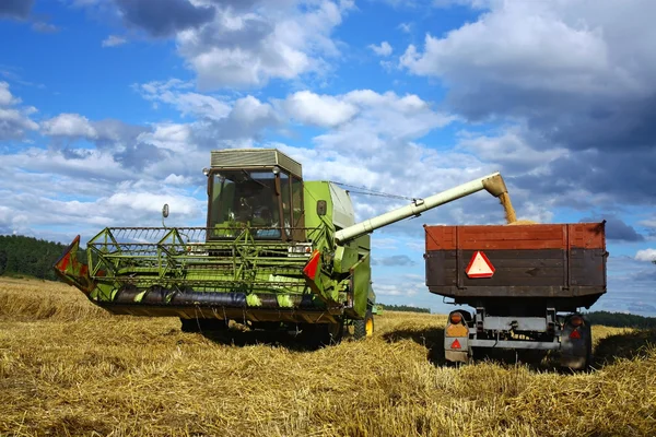 Harvest machine loading seeds — Stock Photo, Image