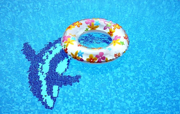 Delphin and swimming ring — Stock Photo, Image