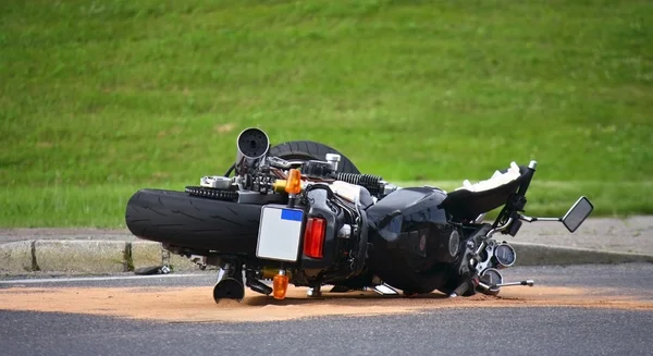 Motorcycle accident on the street — Stock Photo, Image