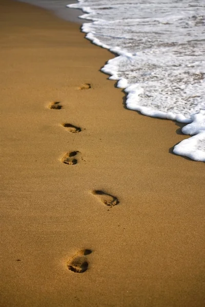 Ступенька по песчаному индийскому пляжу — стоковое фото