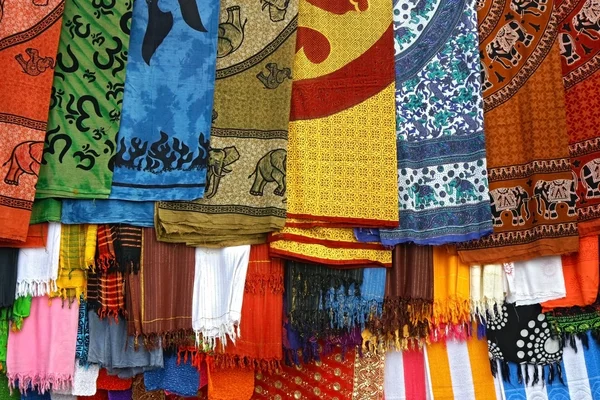 Detail of typically colorfull indian fabrics — Stock Photo, Image