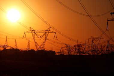 yüksek gerilim enerji nakil direkleri orman