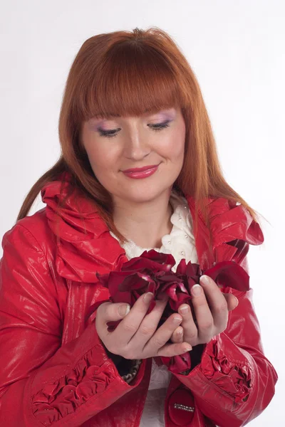 Chica con una rosa —  Fotos de Stock